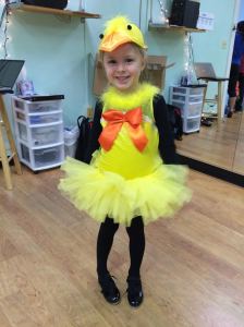 Duck costume try on